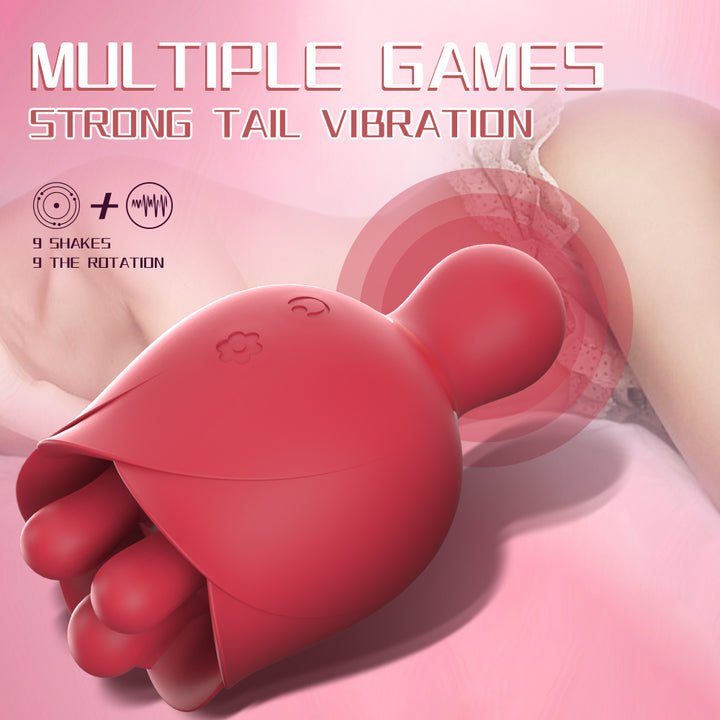 2025 Rose Dual Vibrator – 9 Pulse Modes & Double Stimulation｜IPX8 Waterproof｜Magnetic/USB Charging｜Discreet Shipping