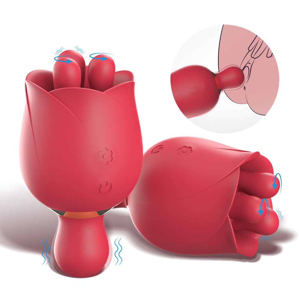 2025 Rose Dual Vibrator – 9 Pulse Modes & Double Stimulation｜IPX8 Waterproof｜Magnetic/USB Charging｜Discreet Shipping