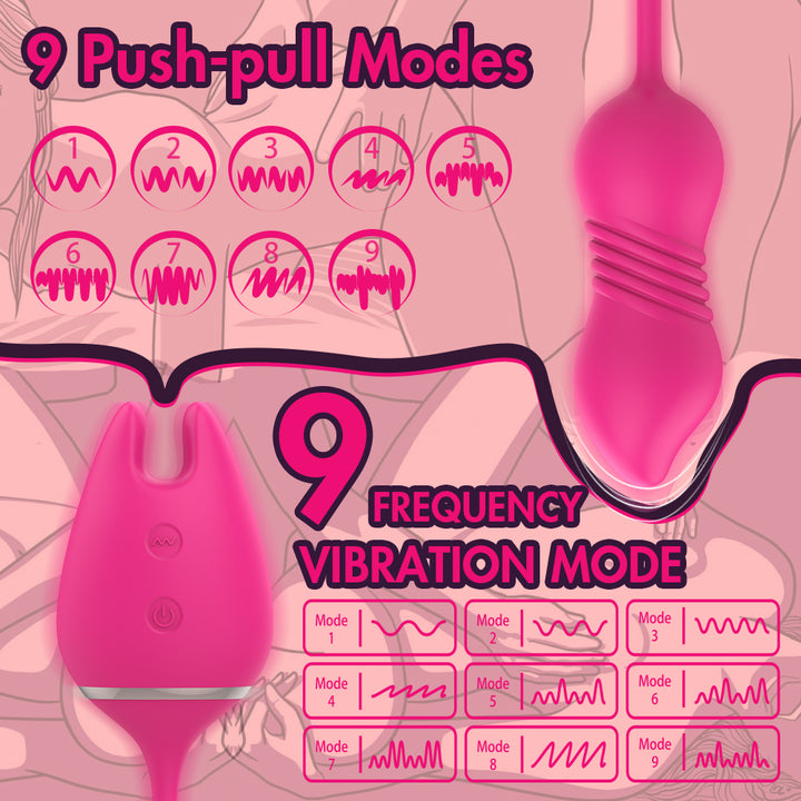 Auto-Thrust Couple Vibrator｜Dual Motor & 9 Thrust Modes｜G-spot & Clitoral Sync｜IPX7 Waterproof Design
