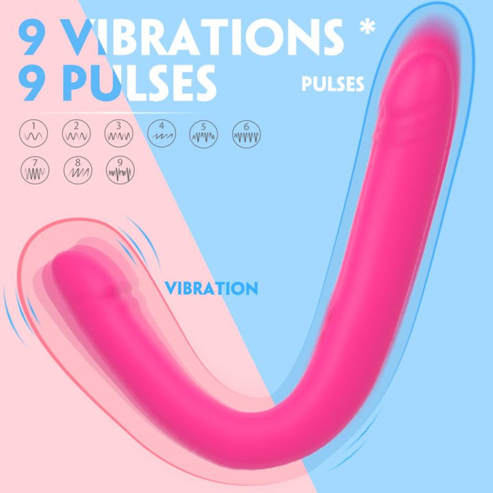 Silicone Strap On Penis Double Headed Dildo Lesbian Couples G Spot Clit Vibrator Sex Toys For Women