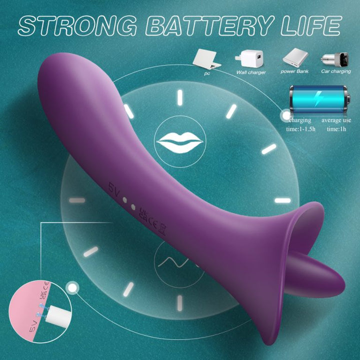 Soft Silicone Tongue Licking Massager Realistic Massager Vibrator Sex Toy
