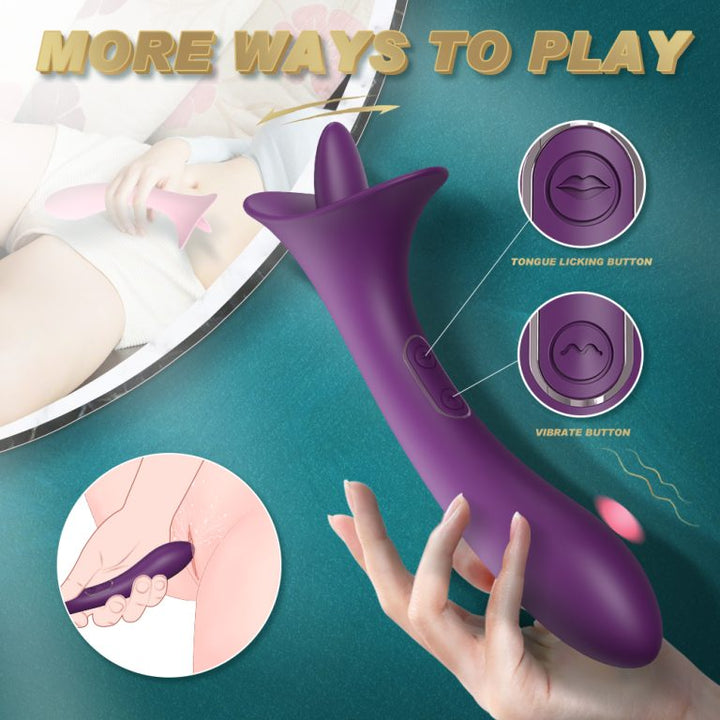 Soft Silicone Tongue Licking Massager Realistic Massager Vibrator Sex Toy