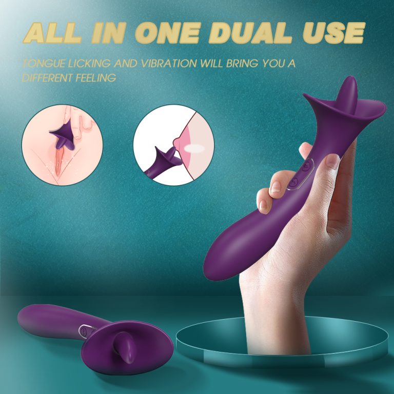 Soft Silicone Tongue Licking Massager Realistic Massager Vibrator Sex Toy