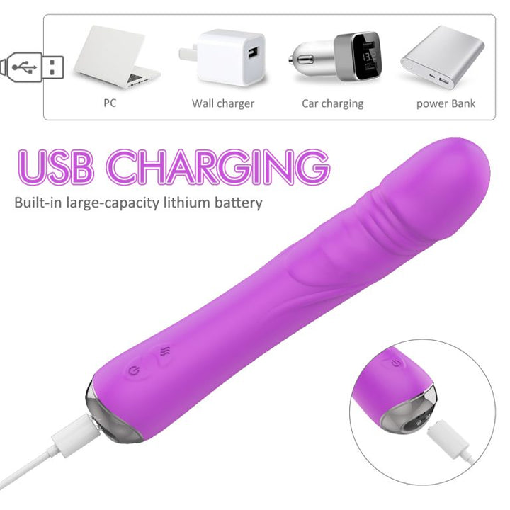 Warm Massager Vagina Sex Toys Massager G Spot Women Silicone Rubber Toys Sex Adult Vibrator Sex Toys For Woman Violet