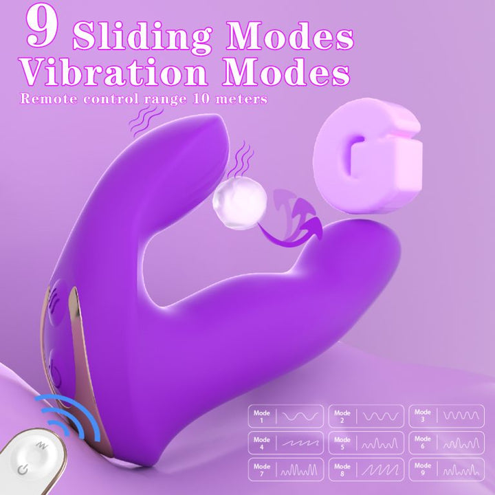 Silicone Vibration Waterproof Double Anal And Woman G Spot Lick Vagina Clitoris Sex Toy Massage Vibrator